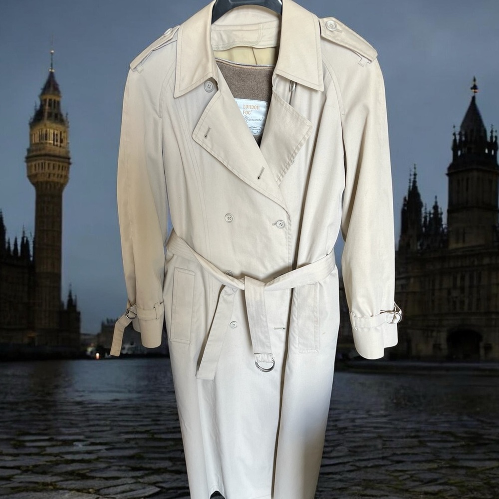 London Fog Classic Trench Coat with Waist Belt and  Removable Lining